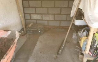 Garage converted to provide an Accessible Wet Room Bathroom with a level access floor - Prep