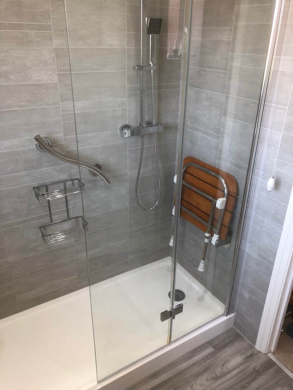 Replace Bath with Easy Access Mobility Walk in Shower Plumber installer in Birmingham B36 for Yvonne